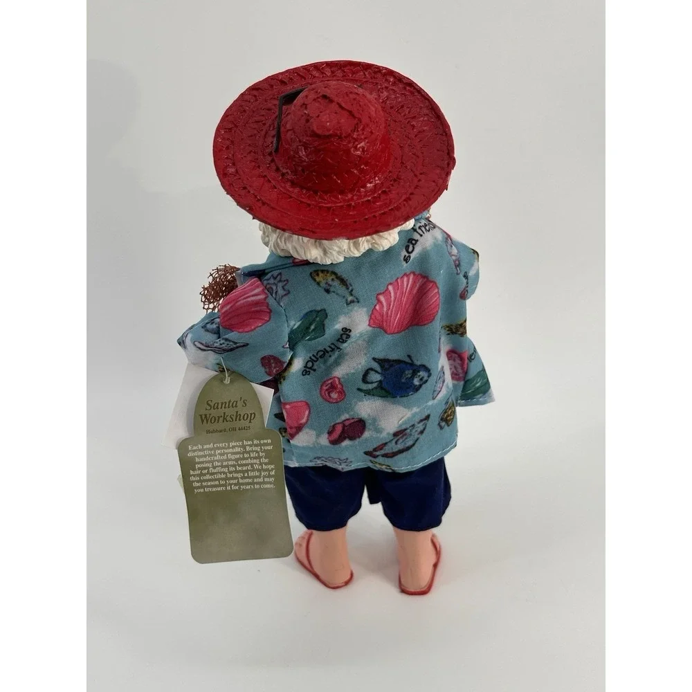 Santa's Workshop Beach Party Coastal Santa Hawaiian Shirt Flip Flops‎ 10
